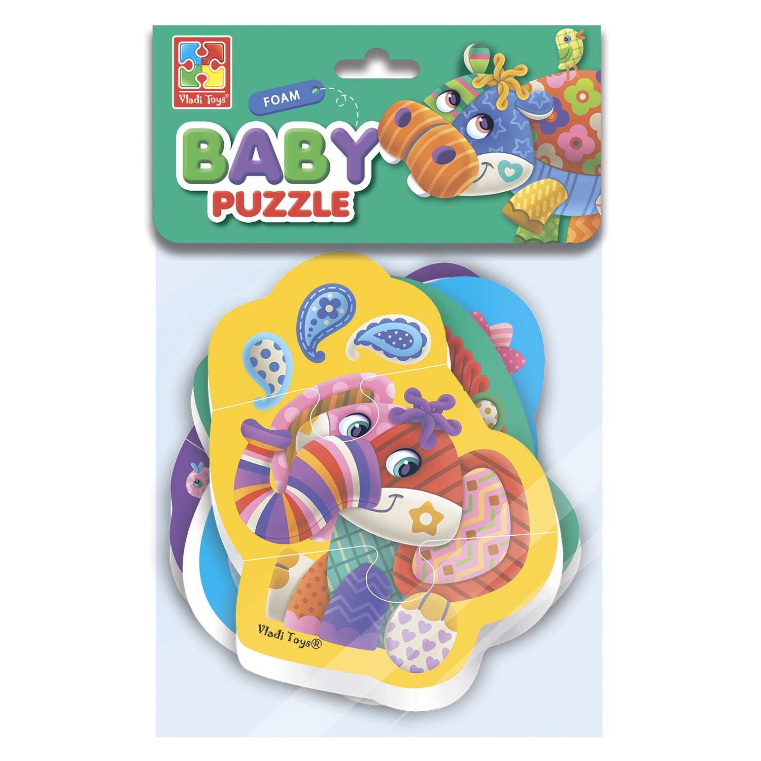 Пазлы Vladi Toys мягкие Baby Puzzle Чудо зоопарк 4 картинки 12 элементов  купить по цене 228 ₽ в интернет-магазине Детский мир