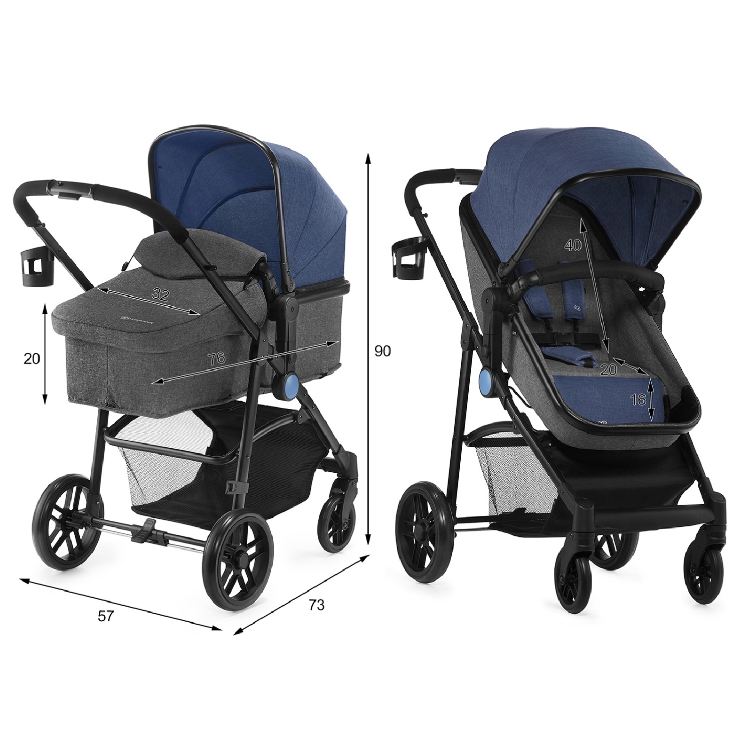 Коляска 3в1 Kinderkraft Juli Denim - фото 10