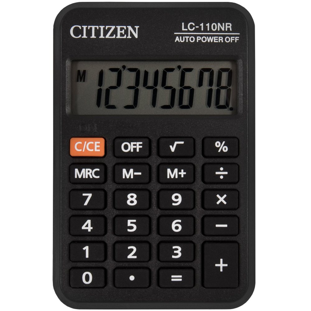 Калькулятор Citizen карманный LC-110NR 8 разр. питание от батарейки - фото 1