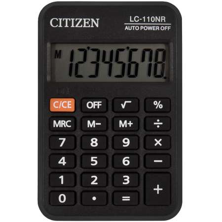 Калькулятор Citizen карманный LC-110NR 8 разр. питание от батарейки