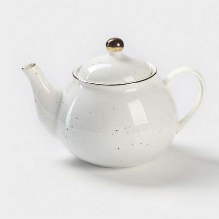 Заварочный чайник Доляна фарфоровый «Млечный путь» 900 мл цвет белый в крапинку