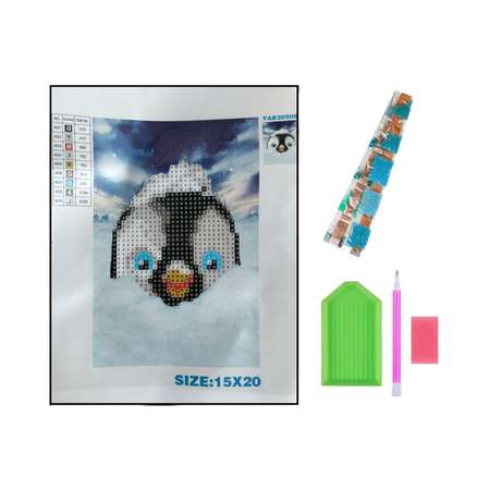 Алмазная мозаика Seichi Пингвин 15х20 см