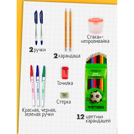 Набор первоклассника ПАНДАРОГ 35 предметов синяя сумка