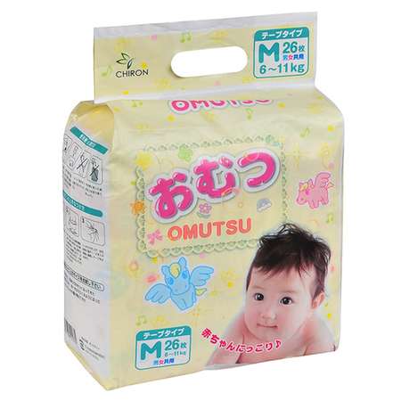 Подгузники детские OMUTSU M от 6 до 11 кг 26 шт