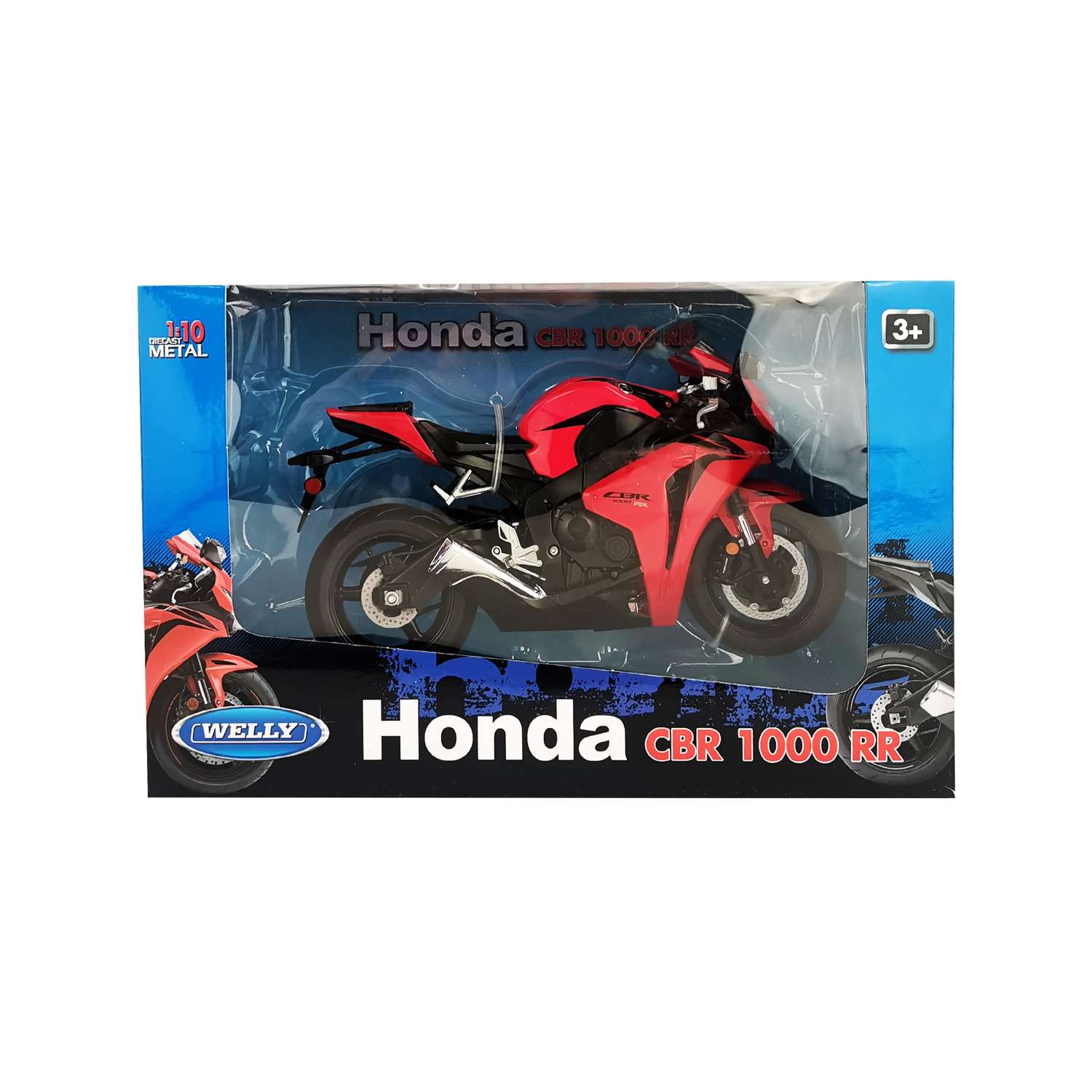 Мотоцикл WELLY 1:10 Honda CBR 1000 RR 2009 красный 62804W - фото 2