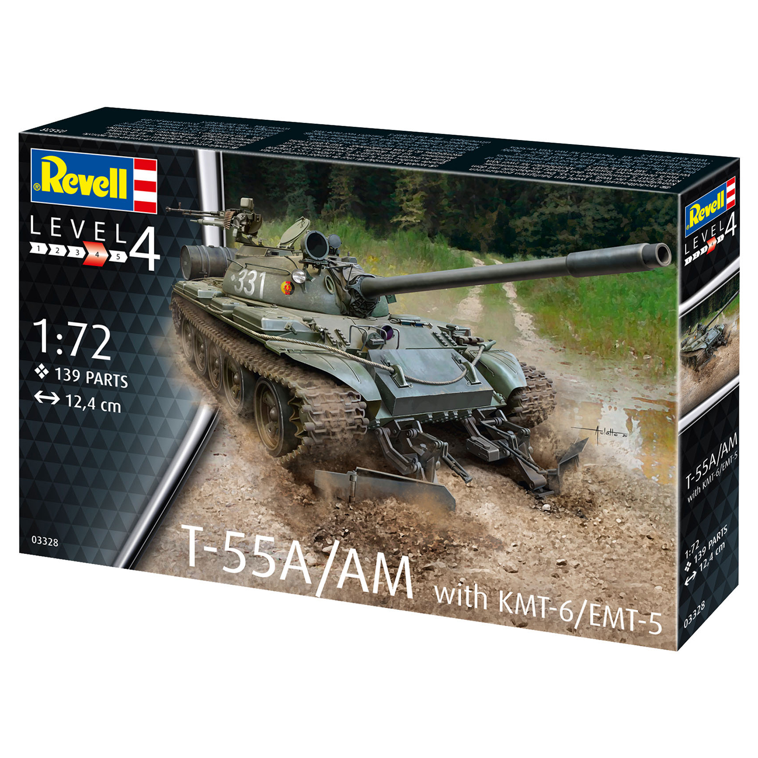 Сборная модель Revell Советский основной и средний танк T-55A/AM с KMT-6/EMT-5 03328 - фото 3