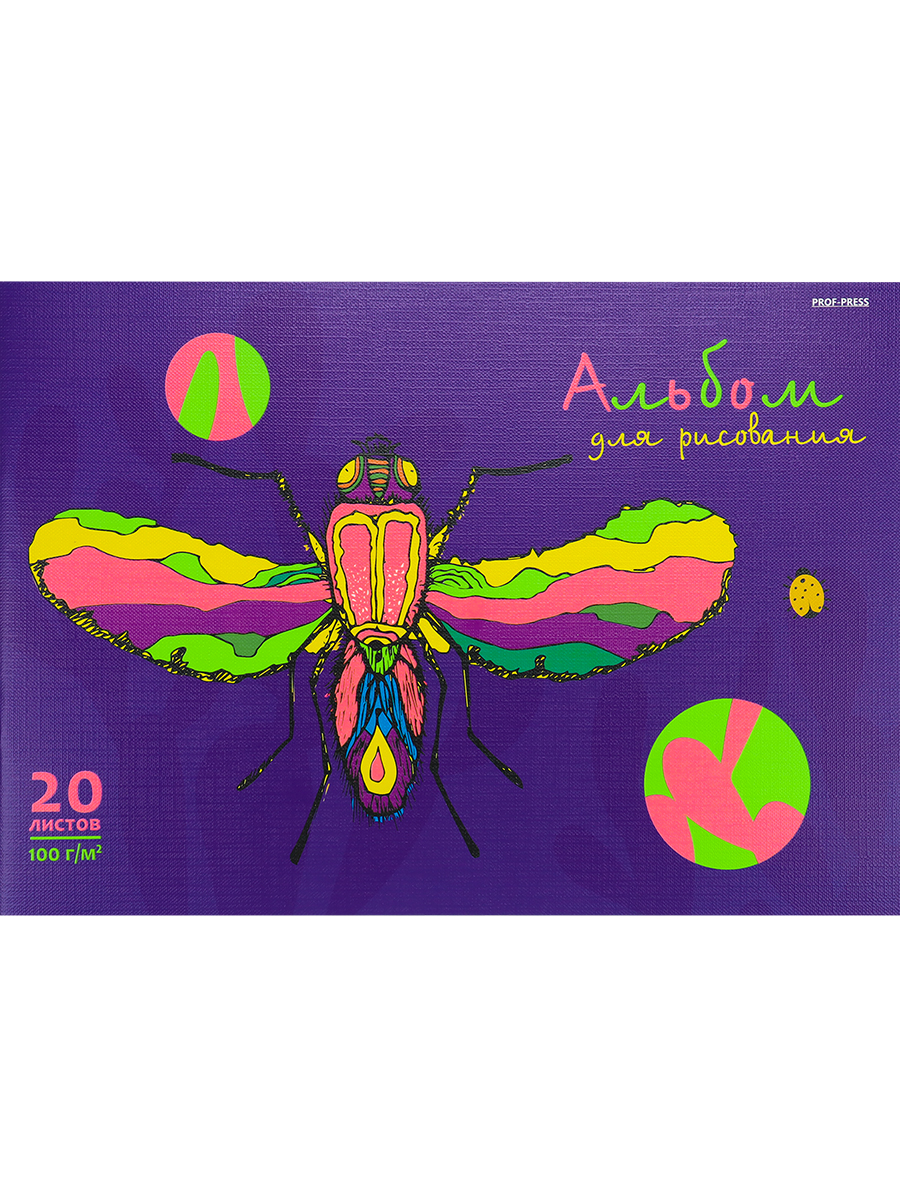 Альбом для рисования 2 штуки Prof-Press Разноцветное насекомое А4 20 листов - фото 6