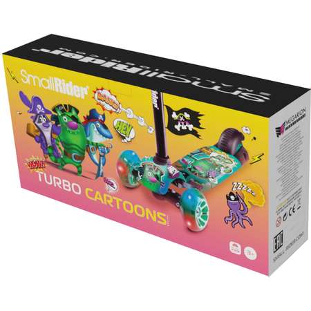 Самокат Small Rider Turbo 2 Аква Зеленый кот