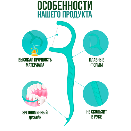 Флоссер Nak!d зубочистка 50 шт 1 упаковка