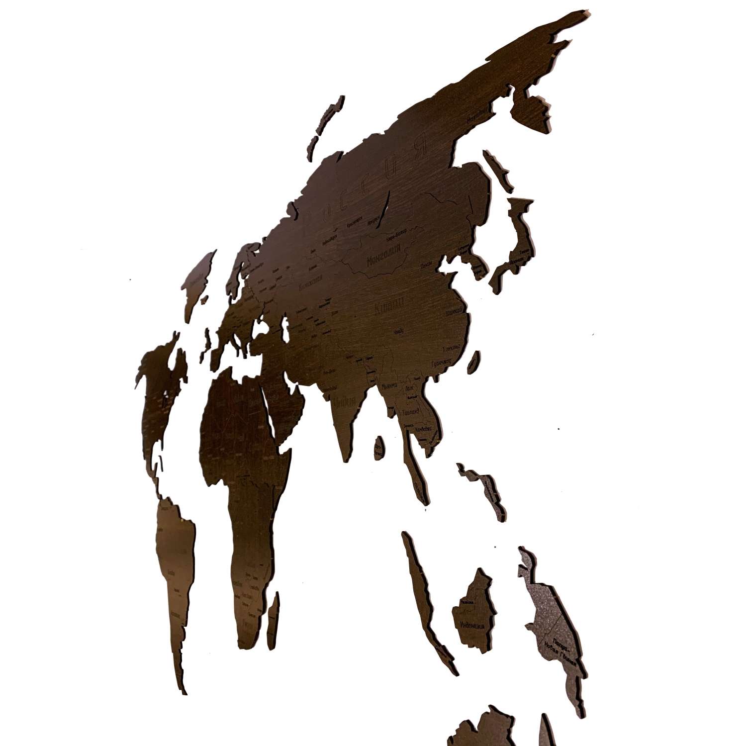 Карта мира настенная Afi Design деревянная с гравировкой 150х80 см Countries Rus венге - фото 2