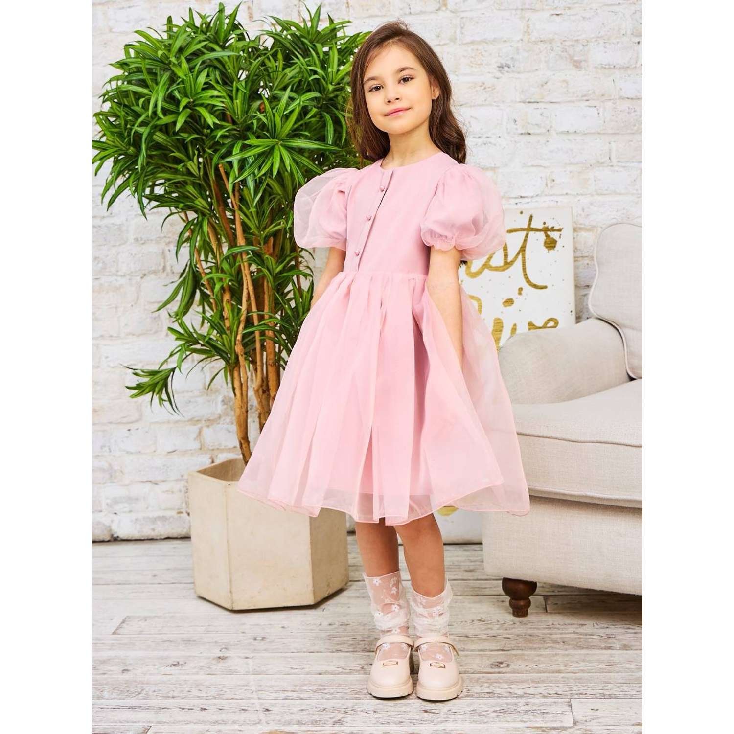 Платье Sofisha kids Plat.organza.pink - фото 8