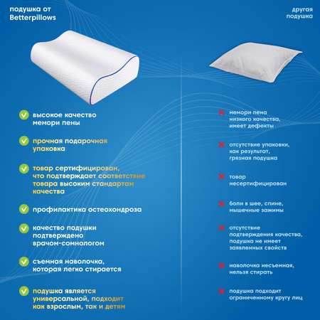 Подушка ортопедическая Betterpillows healthy sleep XL