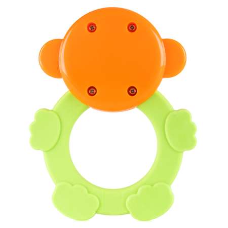 Погремушка-прорезыватель KNOPA Обезьянка толстячок оранжево-зеленый