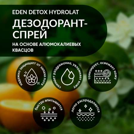 Натуральный дезодорант-спрей для тела EDEN DETOX Hydrolat с гидролатами 50мл