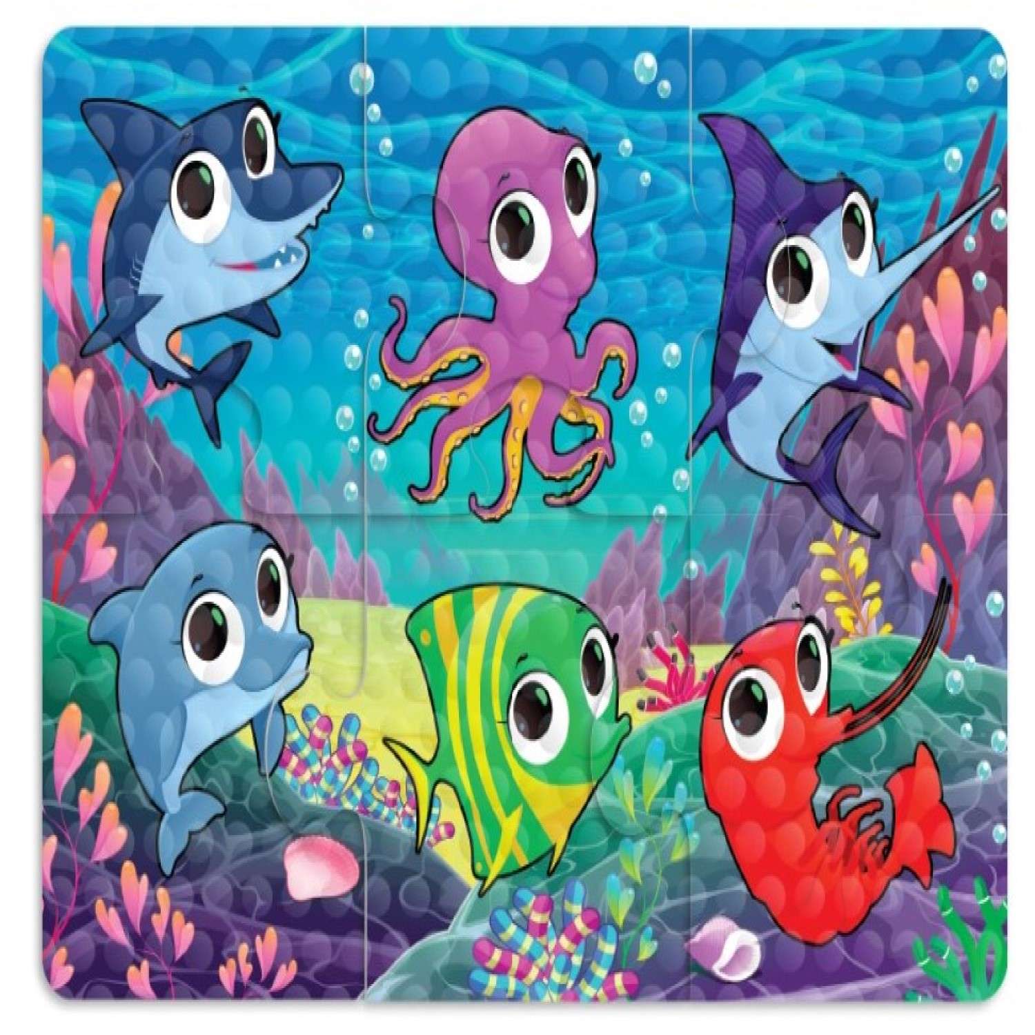Набор мини-ковриков Varmax Морские друзья с присосками в ванную детский - фото 1