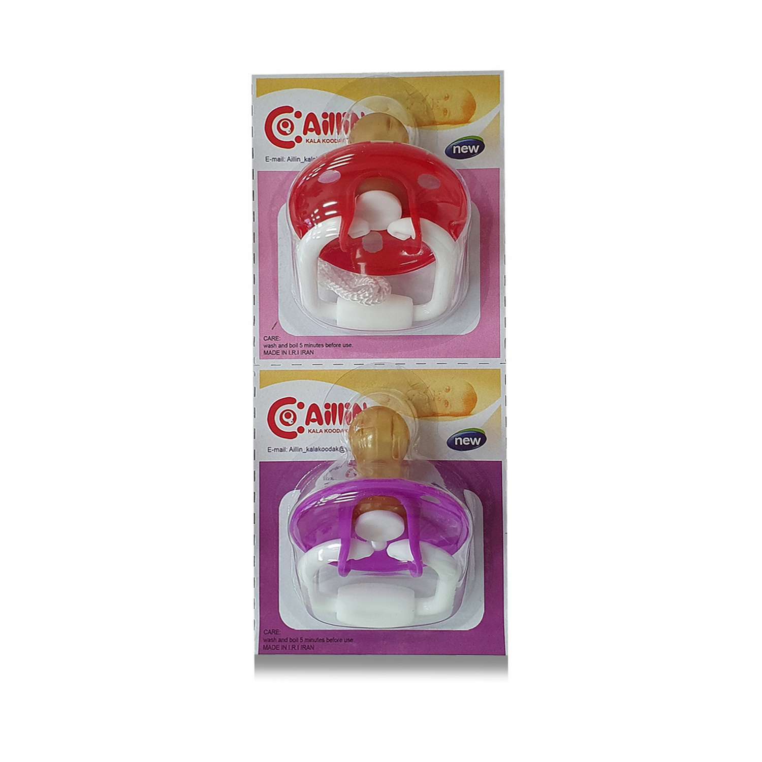 Соски-пустышки AilliN латексные круглые 2 шт. 6 мес+ красный фиолетовый - фото 1