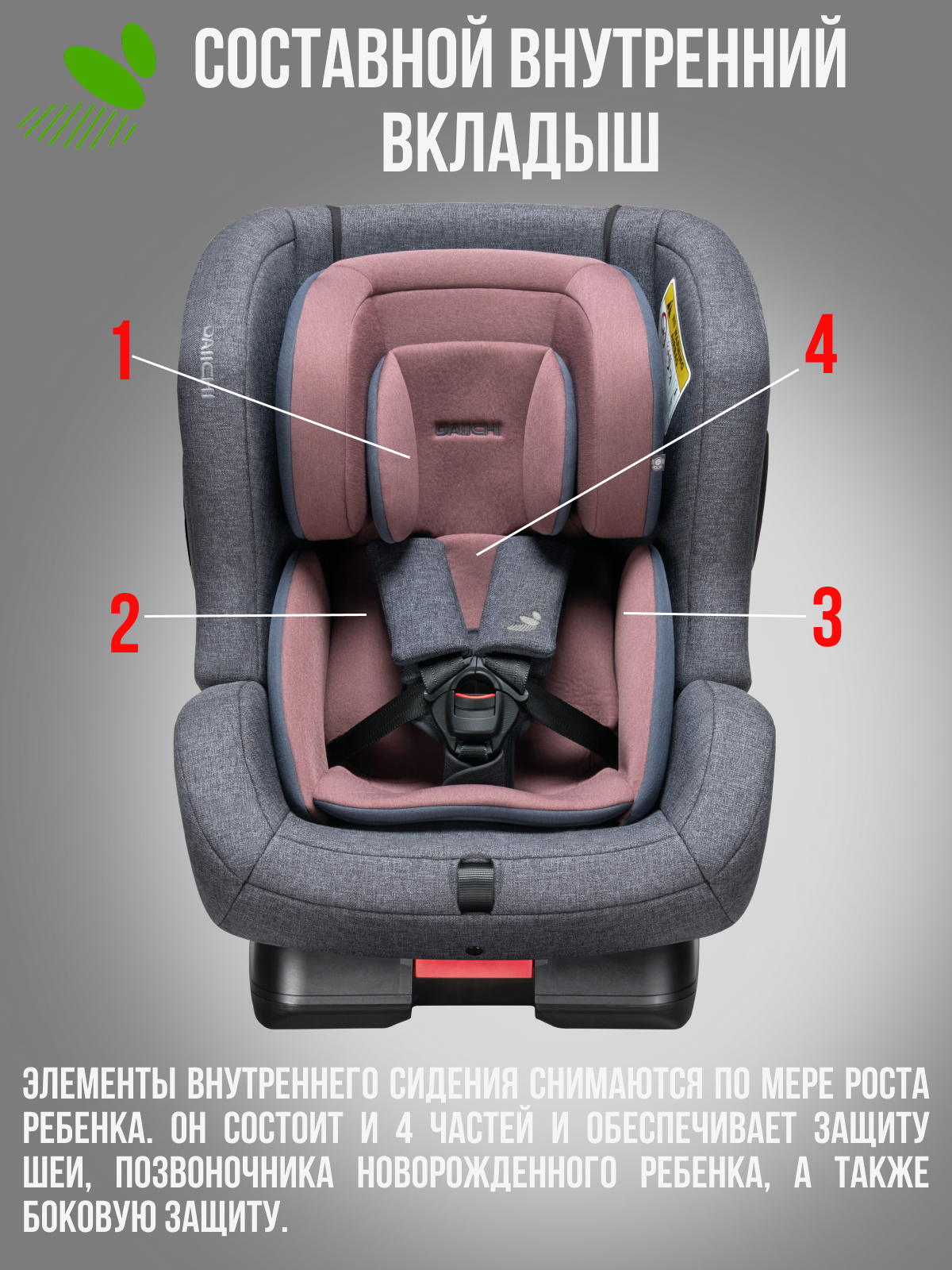 Автокресло DAIICHI First Plus 0+/1/2 (0-25 кг) - фото 4