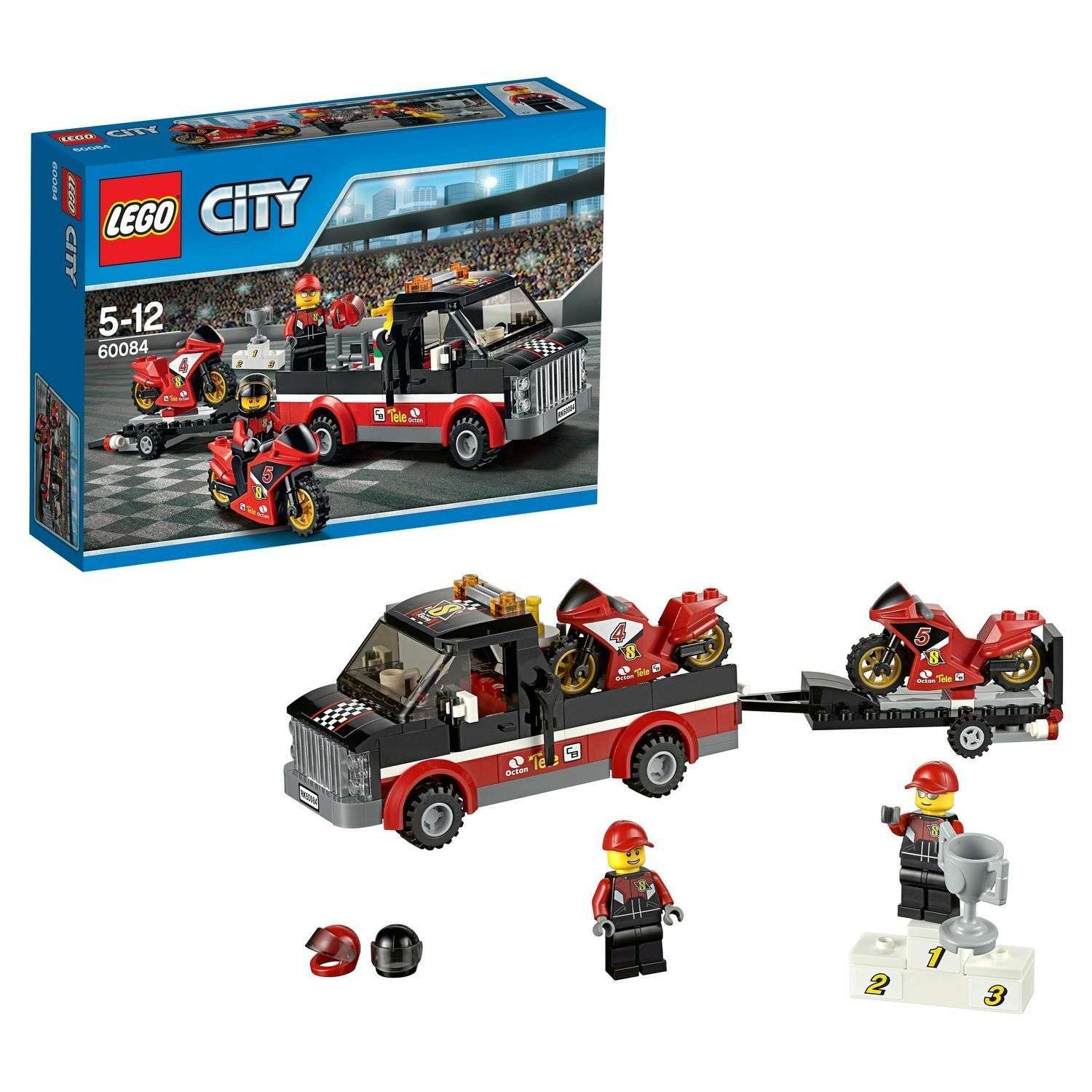 Конструктор LEGO City Great Vehicles Перевозчик гоночных мотоциклов (60084) - фото 1