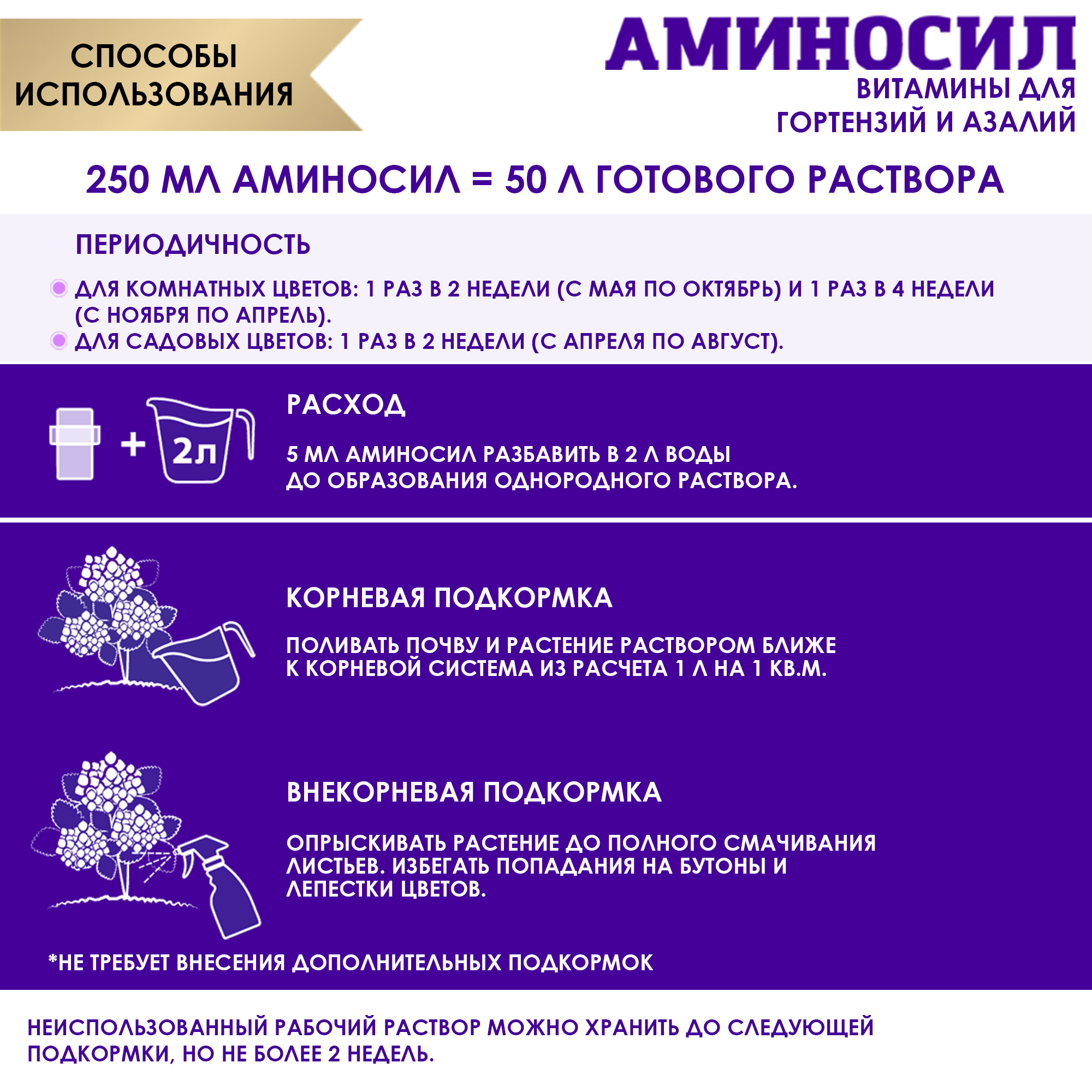 Витамины для гортензий Аминосил и азалий концентрат 250 мл - фото 6