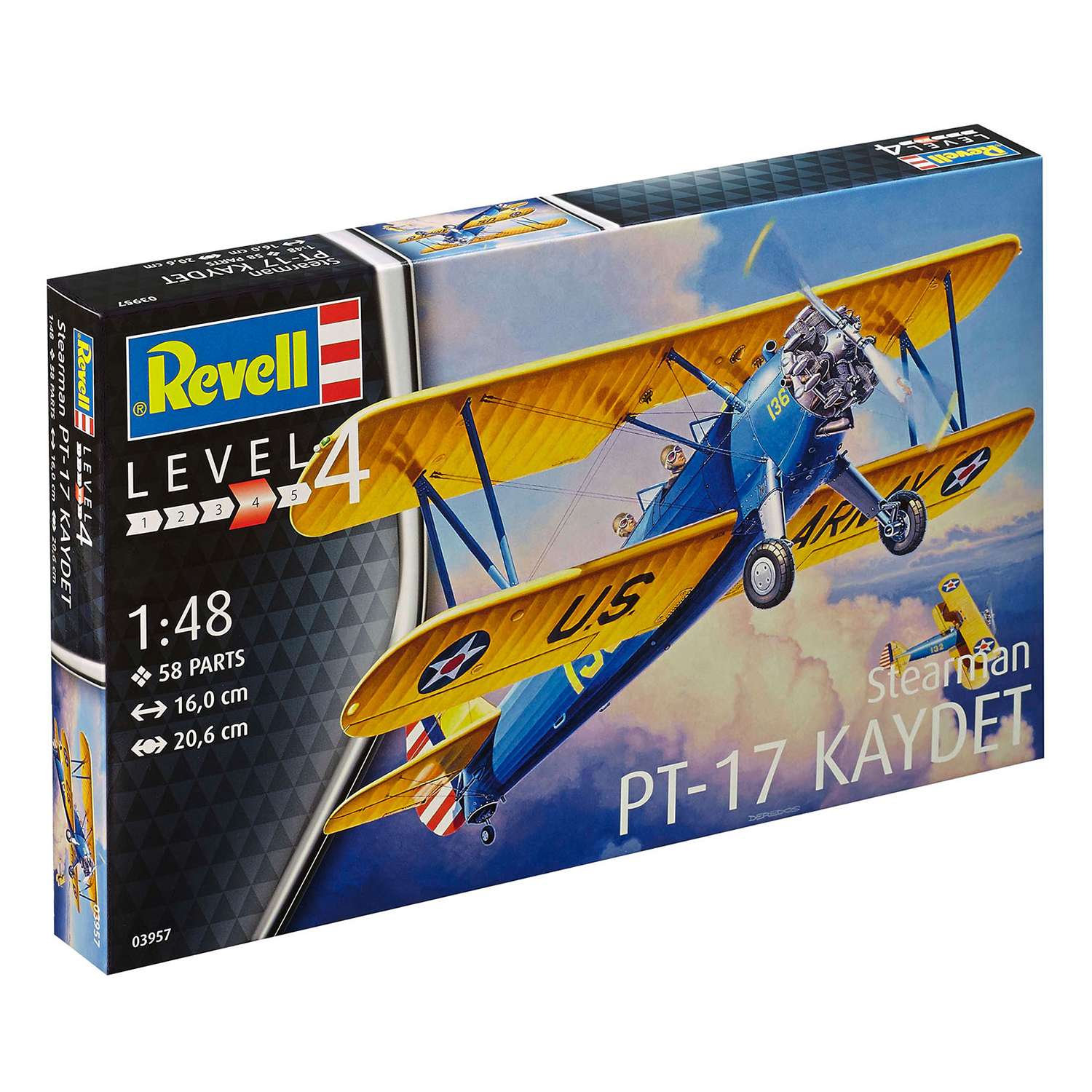Сборная модель Revell Биплан Stearman P-17 Kaydet 03957 - фото 3