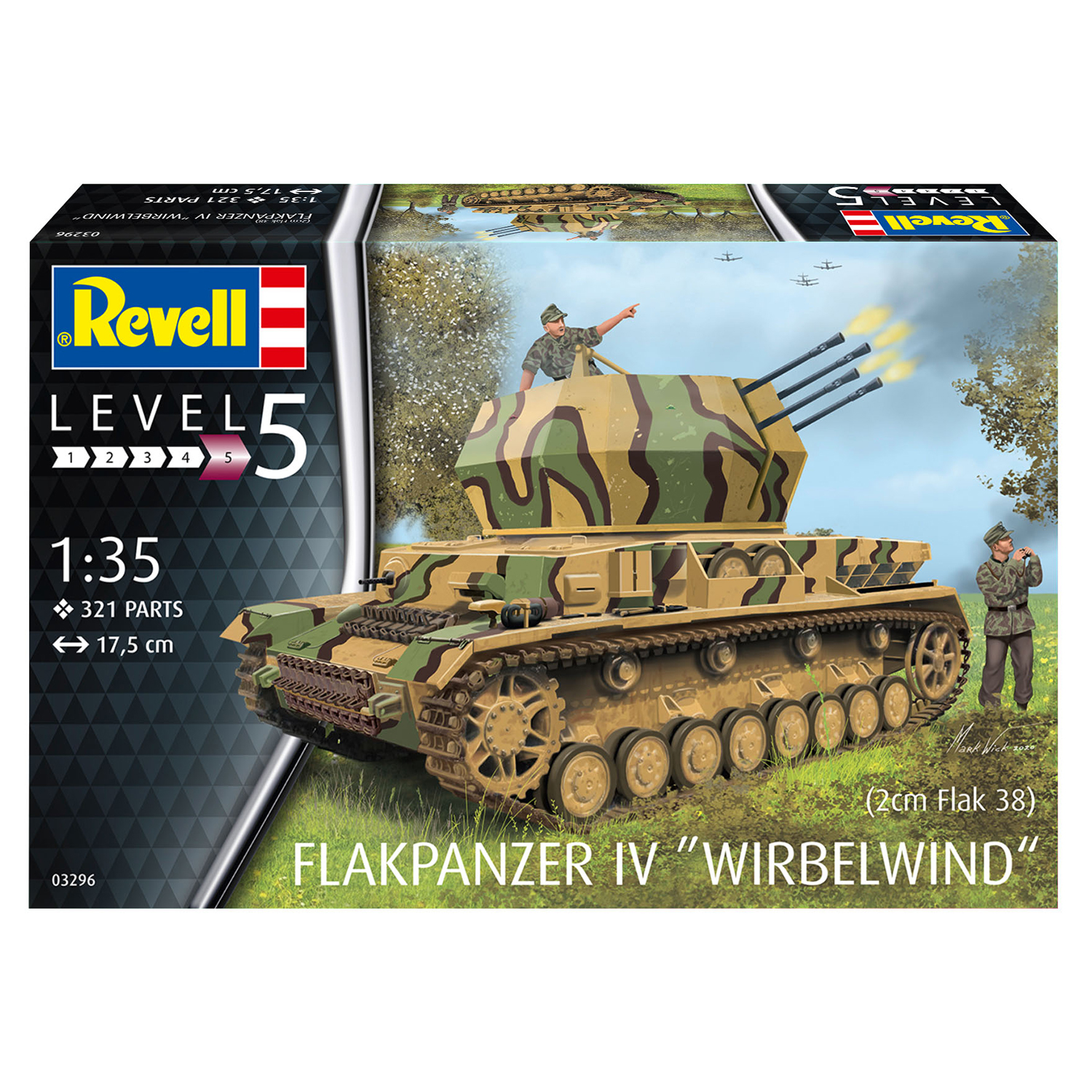 Сборная модель Revell Германская зенитная самоходная установка Flakpanzer IV Wirbelwind 03296 - фото 4