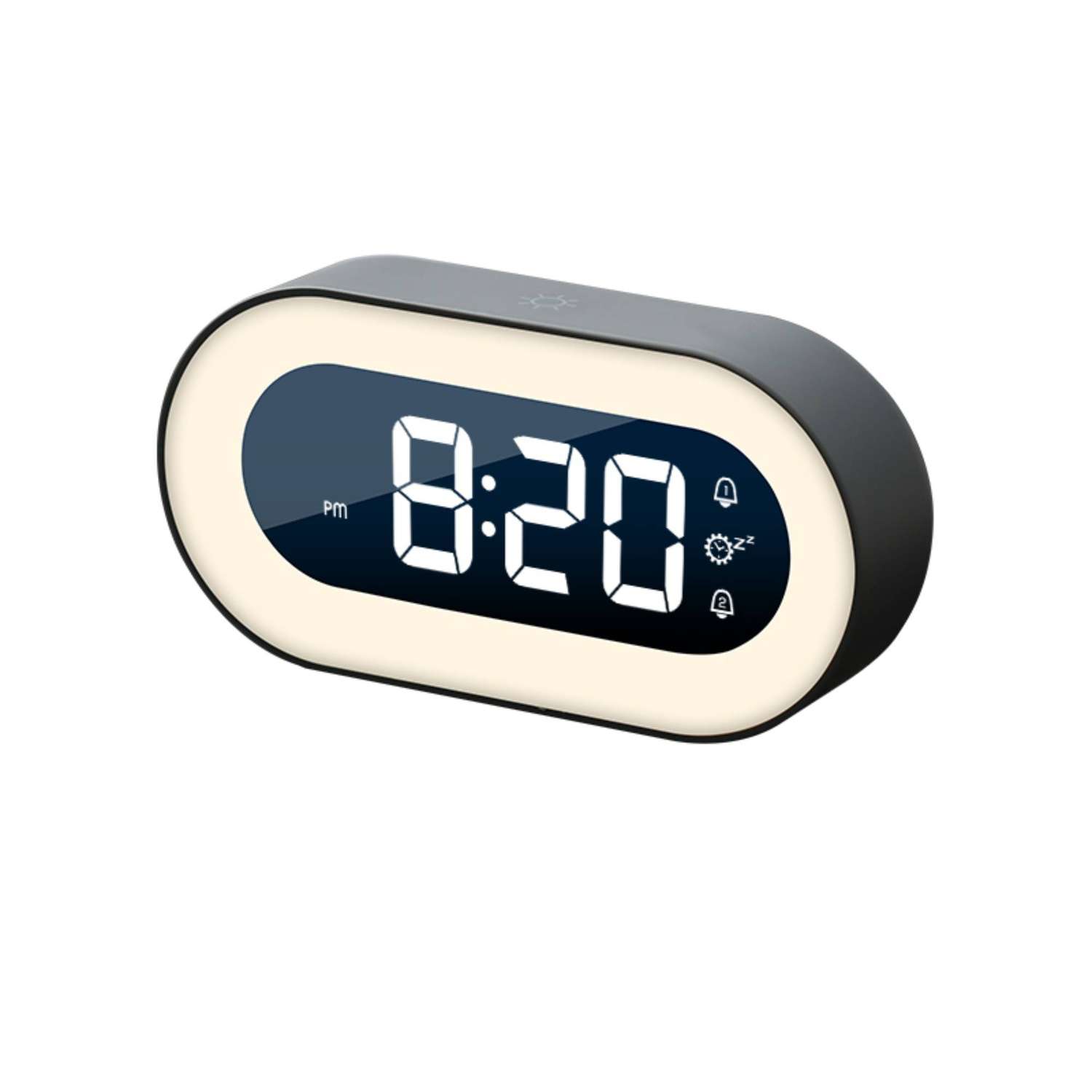 Часы электронные ARTSTYLE с встроенным аккумулятором ночником и будильником черного цвета - фото 1