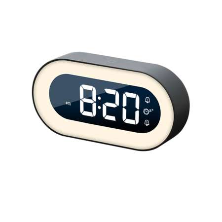 Часы электронные ARTSTYLE с встроенным аккумулятором ночником и будильником черного цвета