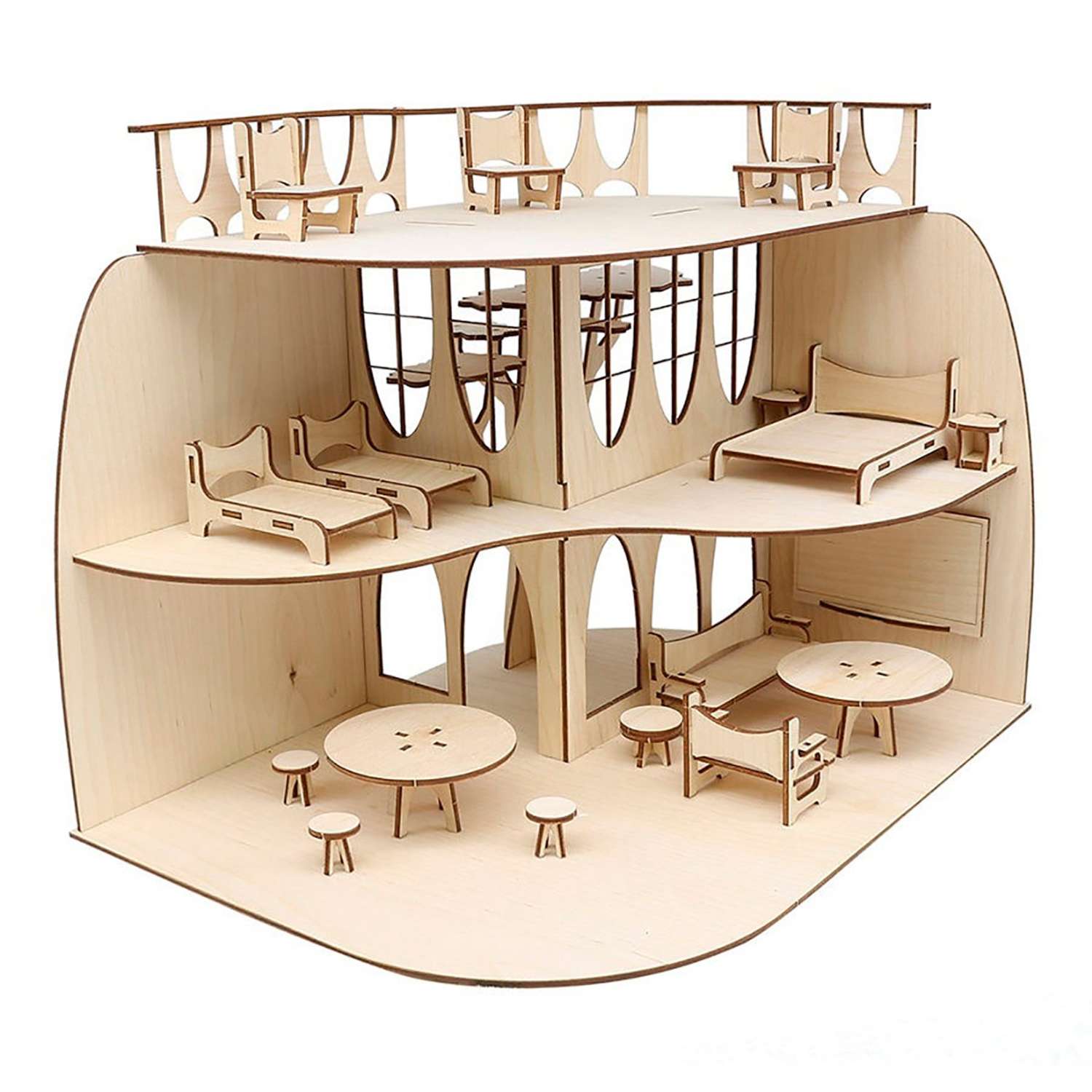 Деревянная заготовка Astra Craft дом с мебелью 60*30см - фото 1