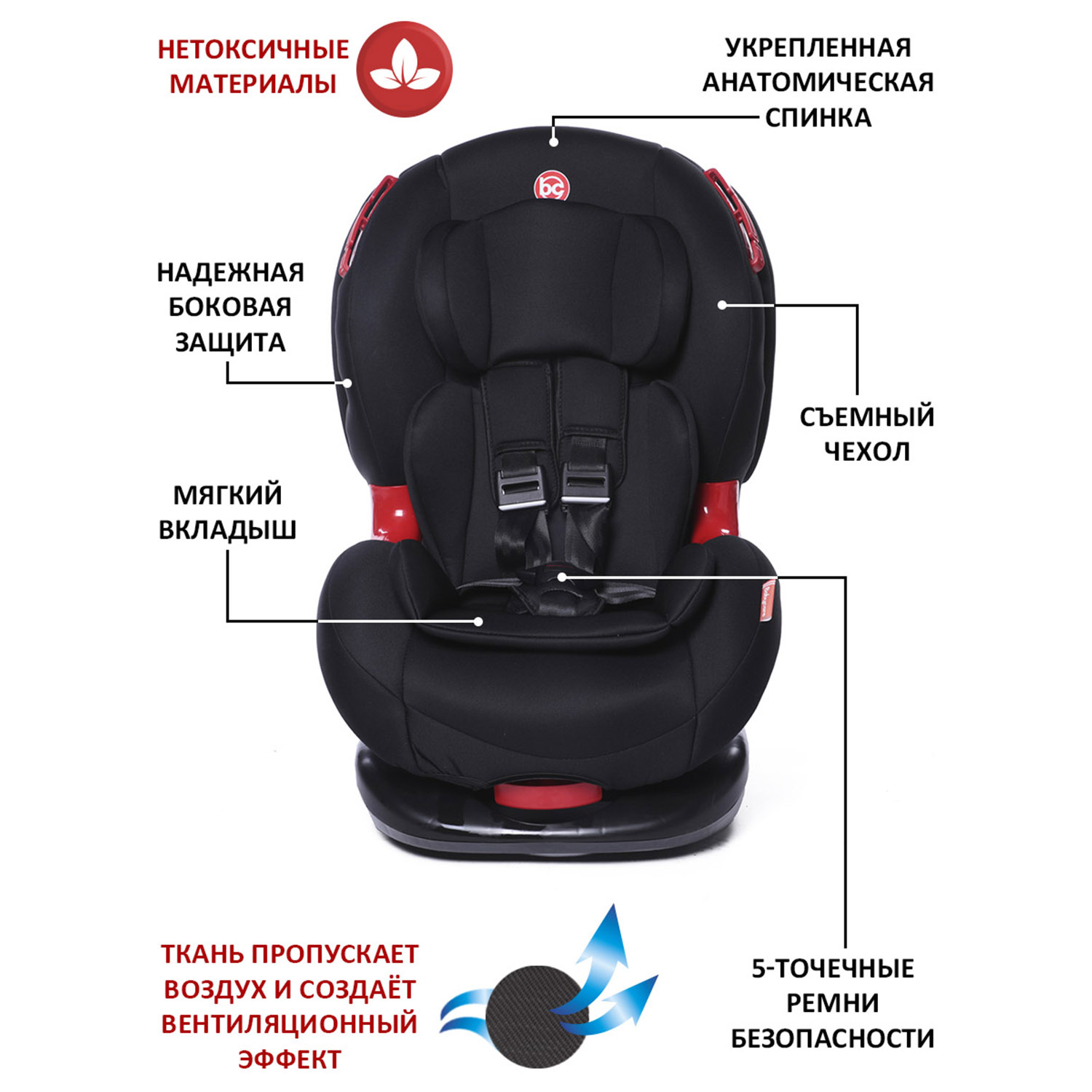 Автокресло BabyCare BC-120 ISOFIX черный - фото 3