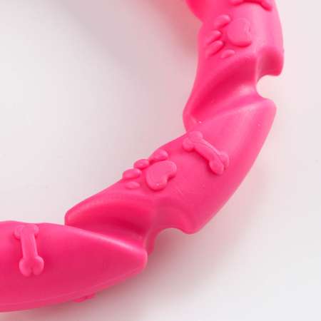 Игрушка Пижон жевательная для собак «Витое кольцо» 11.5 см розовый
