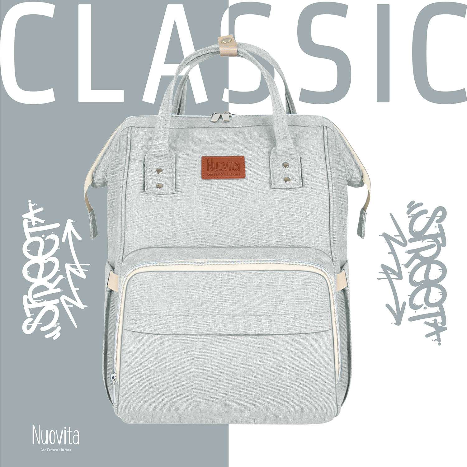 Рюкзак для мамы Nuovita CAPCAP classic Светло-серый - фото 2