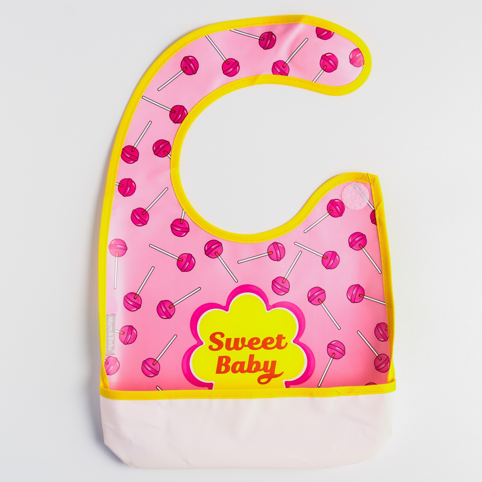 Нагрудник Mum and Baby для кормления «Sweet Baby» непромокаемый на липучке с карманом - фото 6