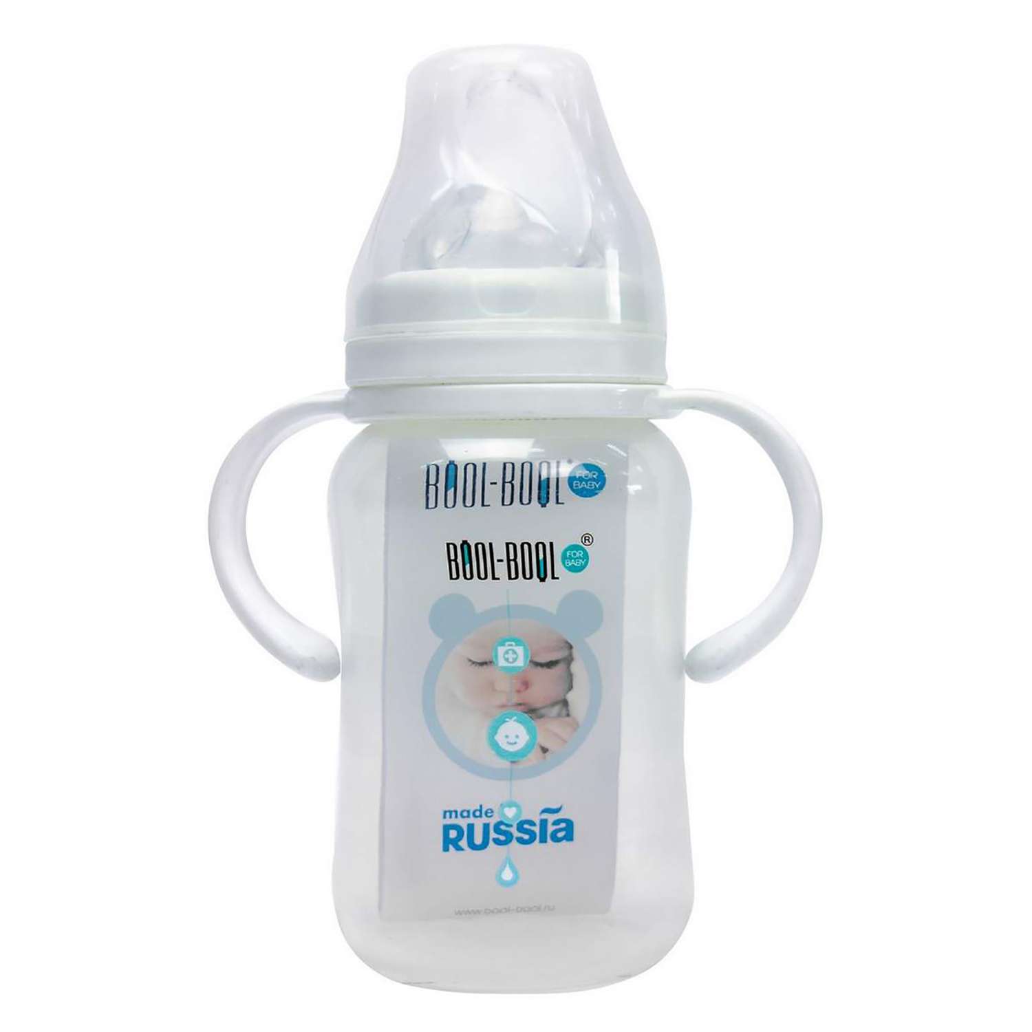 Бутылочка для кормления BOOL-BOOL for baby с широким горлышком Ultra med plus с ручками 270 мл - фото 1