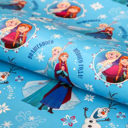 Бумага упаковочная Disney глянцевая Волшебного Нового года Холодное сердце