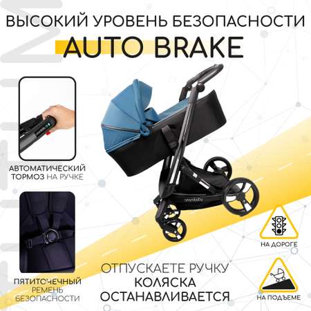 Коляска детская 2 в 1 AmaroBaby TUTUM с AUTO BRAKE синий