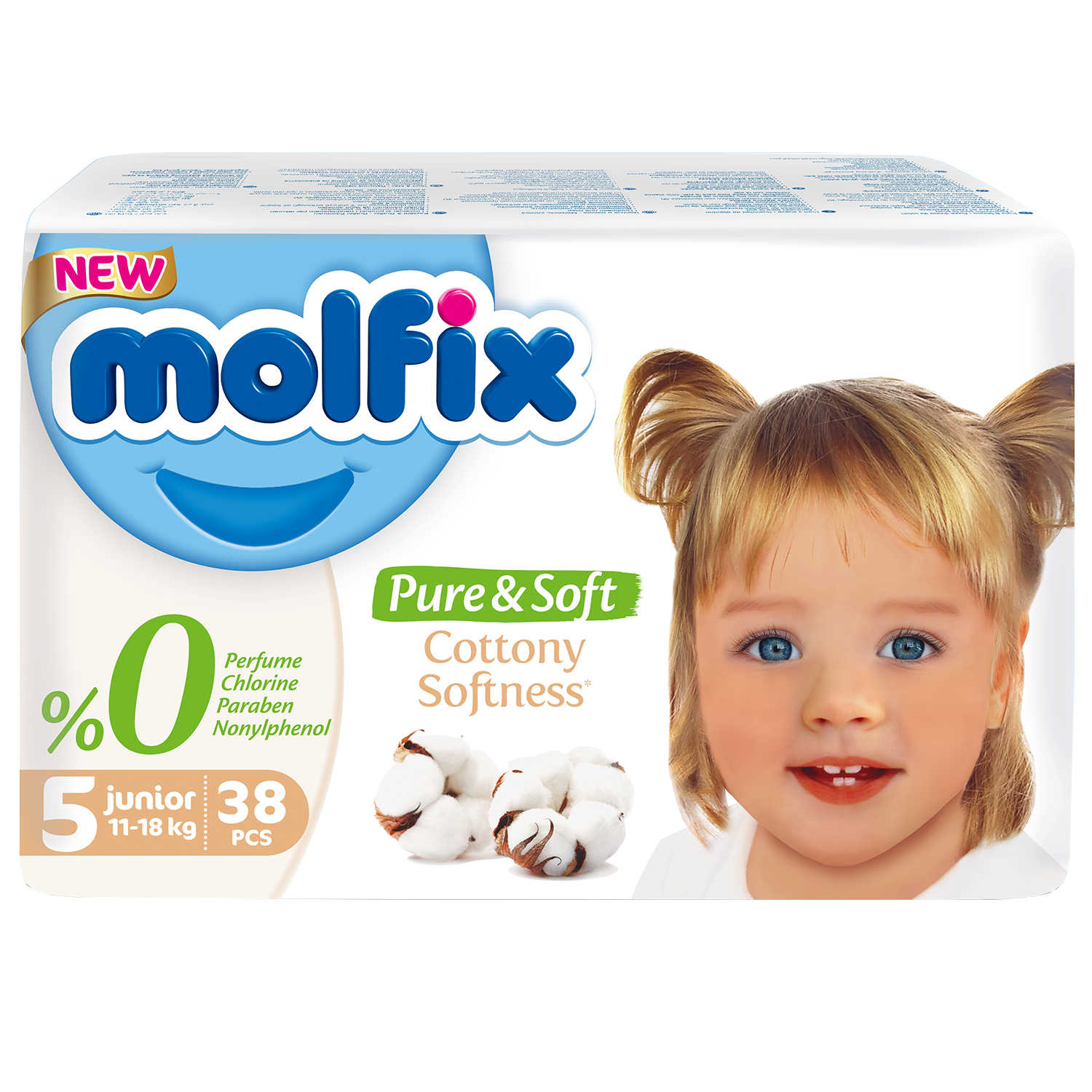 Подгузники Pure Soft №5 Junior Molfix 11-18 кг 38 шт - фото 1