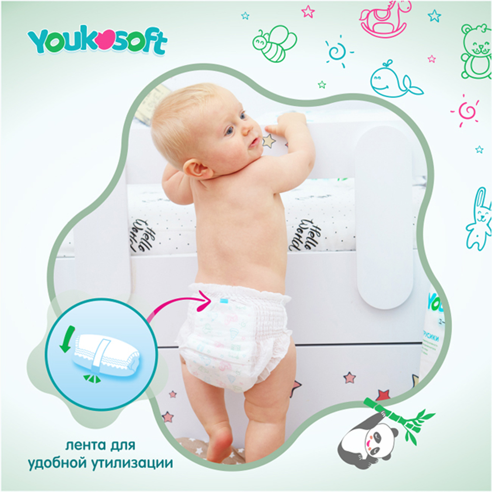 Подгузники-трусики Youkosoft Ультратонкие M 6-11кг - фото 4