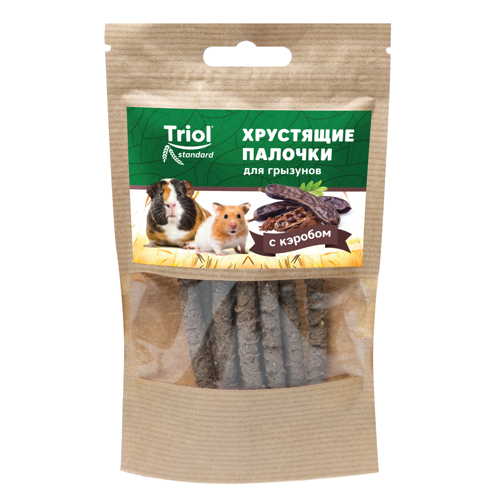 Лакомство для грызунов Triol 30г Standard хрустящие палочки с кэробом - фото 1