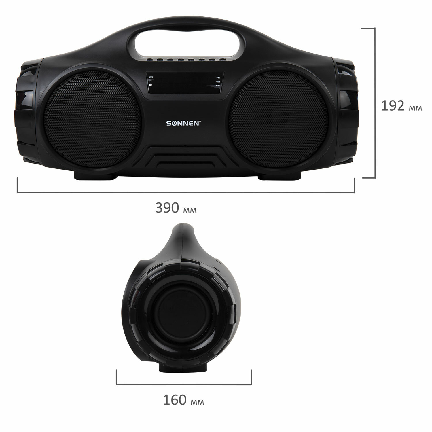 Колонка портативная Sonnen беспроводная / bluetooth / радиоприемник B332. 2*8 Вт microSD Mp3-плеер - фото 14