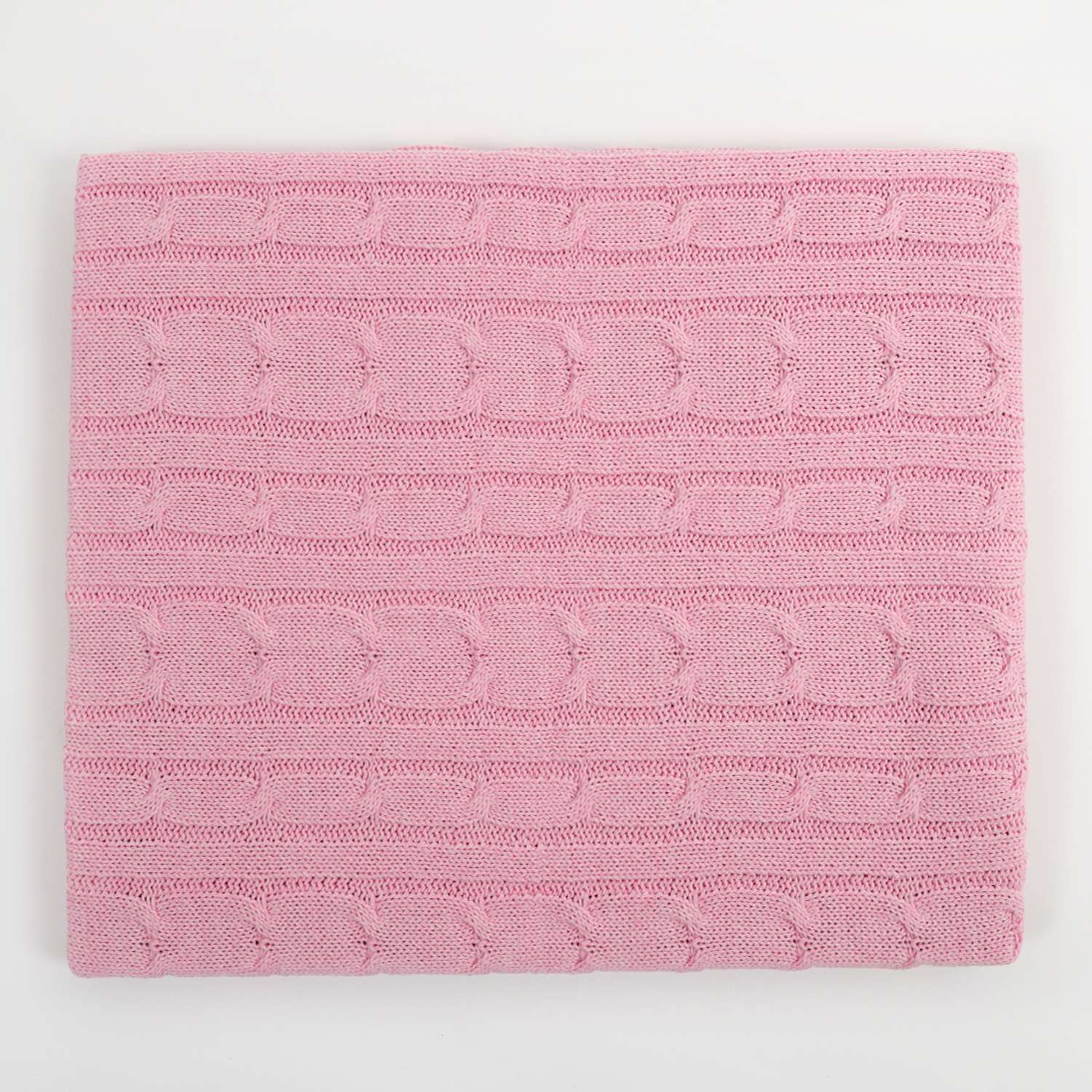 Плед-покрывало детский вязаный WARM WHIFF D-03 розовый на выписку в коляску в кроватку 90x110 - фото 1