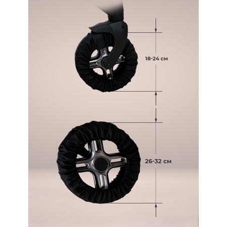 Чехлы на колеса коляски 4 шт Пани Зося белый