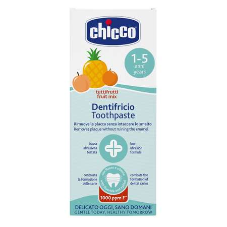 Зубная паста CHICCO детская c фтором с фруктовым вкусом от 1 года