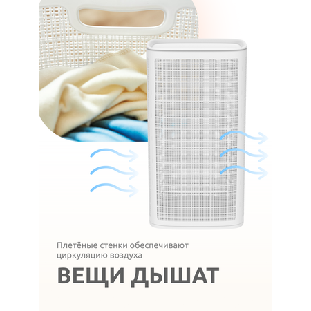 Корзина InHome для белья пластиковая с крышкой 100 л