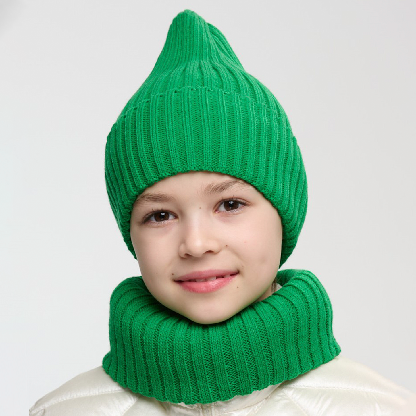 Шапка и снуд NYCkids NYC-H-45-pumpW-green - фото 6