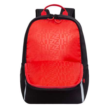 Рюкзак школьный Grizzly Черный-Красный RB-351-7/1