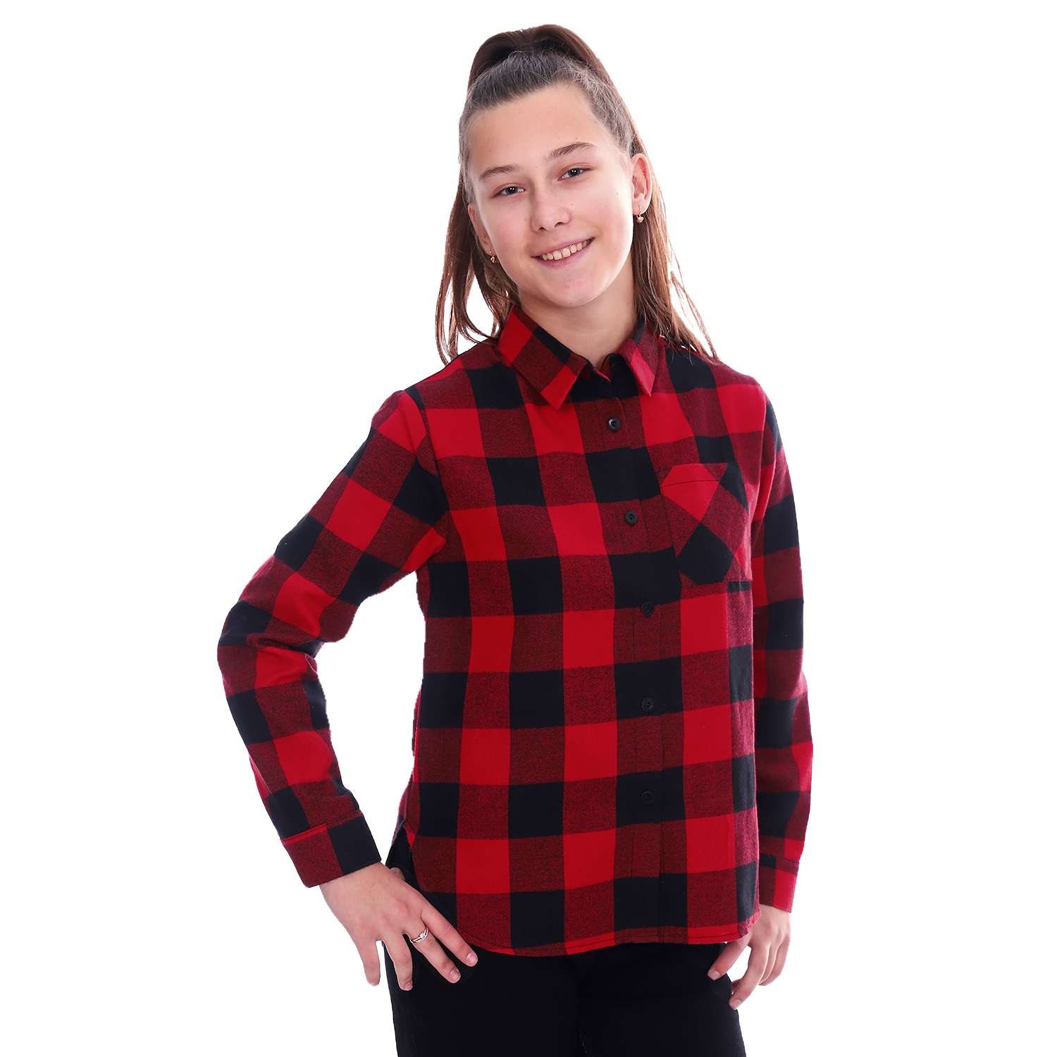Рубашка Детская Одежда 4101Флн/красный2 - фото 1