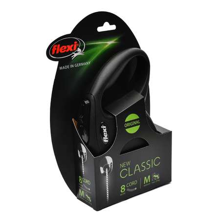 Рулетка Flexi New Classic M трос 8м до 20кг Черная