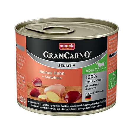 Корм для собак ANIMONDA 200г GranCarno Sensitiv с курицей и картофелем консервированный
