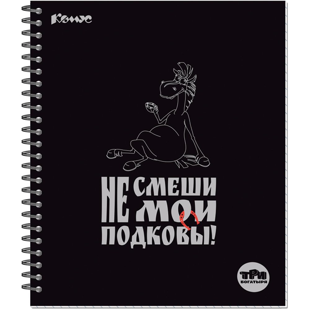 Тетрадь общая Комус Три богатыря А5 80л клетка спираль 3 штуки - фото 3