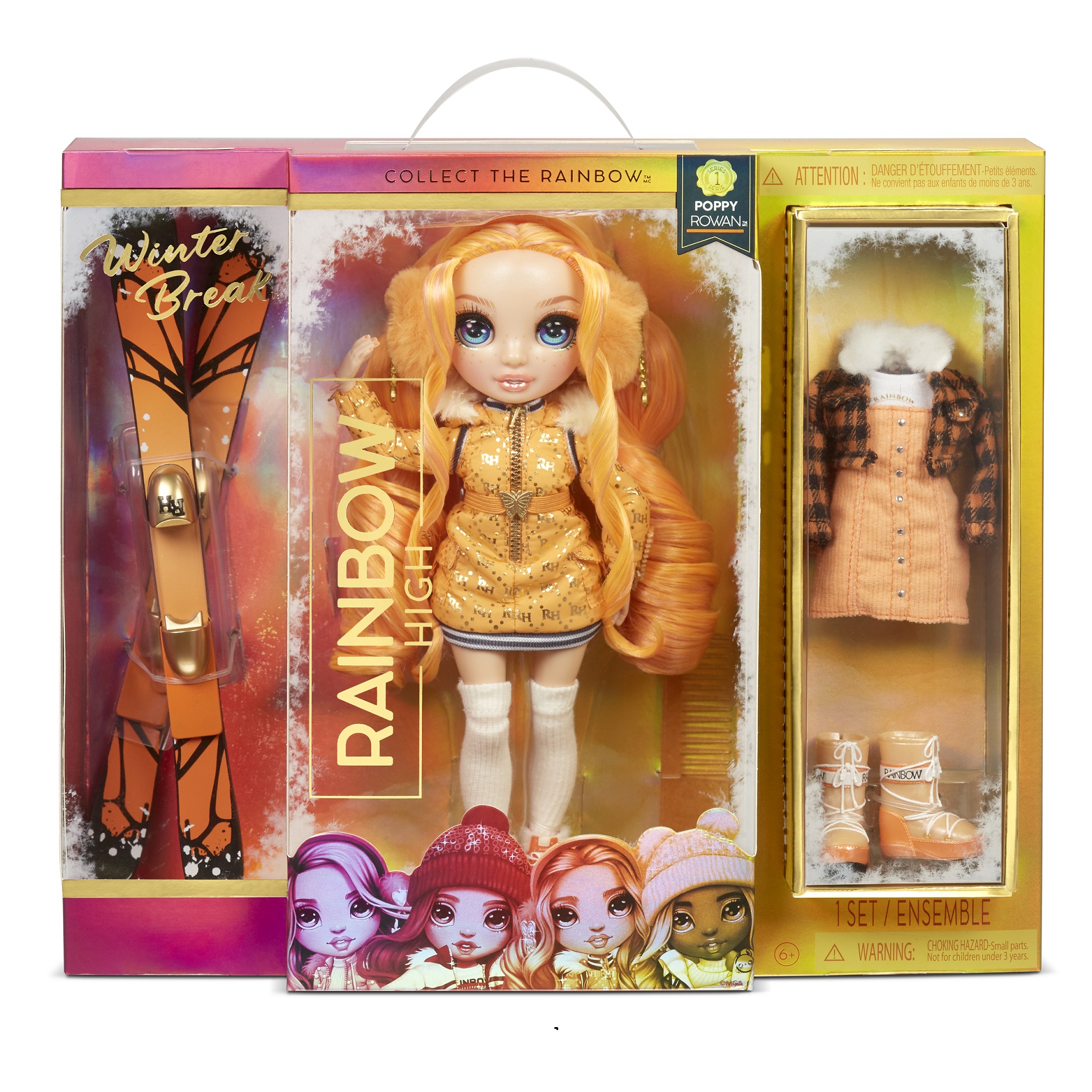 Кукла Rainbow High Winter Break Fashion Doll- Poppy Rowan Orange купить по  цене 6853 ₽ в интернет-магазине Детский мир